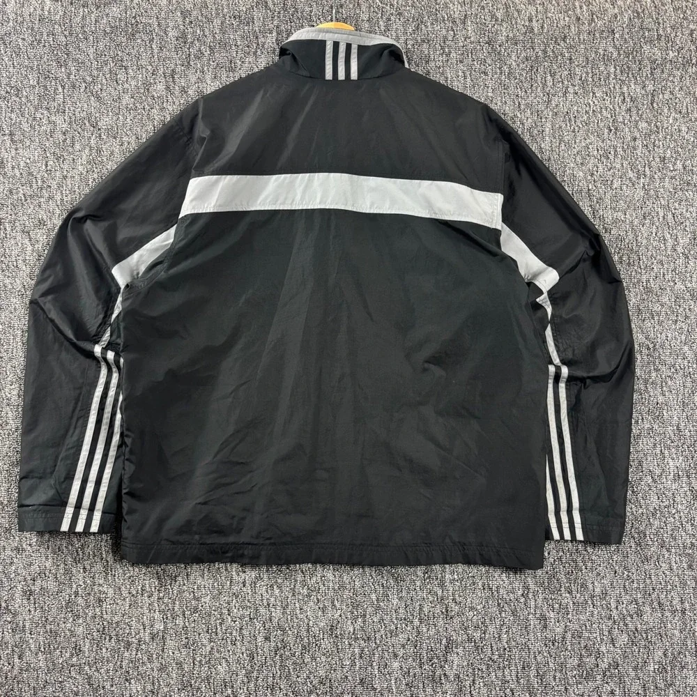 Vintage Y2K Boxy Adidas Embroidered Lightweight Track Jacket Black Gray Medium